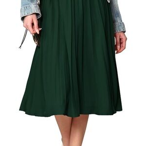Green Pleated Skirt